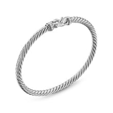 Load image into Gallery viewer, Cable Flex Buckle Bracelet in Sterling Silver with Diamonds, 4mm
