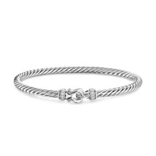 Load image into Gallery viewer, Cable Flex Buckle Bracelet in Sterling Silver with Diamonds, 4mm

