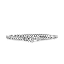 Load image into Gallery viewer, Cable Flex Buckle Bracelet in Sterling Silver with Diamonds, 4mm
