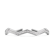 Zig Zag Stax Cuff Bracelet in Sterling Silver with Diamonds, 5mm