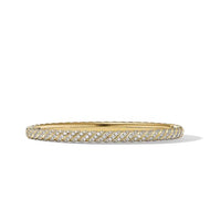 Sculpted Cable Pave Bangle Bracelet in 18K Yellow Gold with Diamonds
