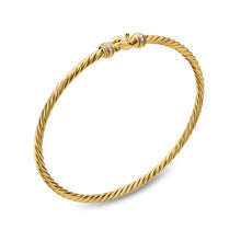 Load image into Gallery viewer, Micro Cablespira  Flex Buckle Bracelet in 18K Yellow Gold with Diamonds, 2.6mm
