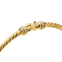 Load image into Gallery viewer, Micro Cablespira  Flex Buckle Bracelet in 18K Yellow Gold with Diamonds, 2.6mm
