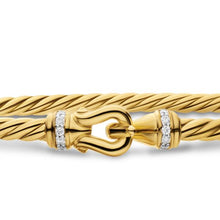 Load image into Gallery viewer, Micro Cablespira  Flex Buckle Bracelet in 18K Yellow Gold with Diamonds, 2.6mm
