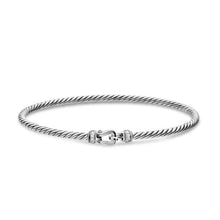 Load image into Gallery viewer, Micro Cable Flex Buckle Bracelet in Sterling Silver with Diamonds, 2.6mm

