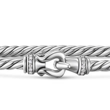 Load image into Gallery viewer, Micro Cable Flex Buckle Bracelet in Sterling Silver with Diamonds, 2.6mm
