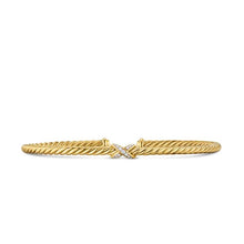 Load image into Gallery viewer, Micro Cablespira Flex Petite X Bracelet in 18K Yellow Gold with Diamonds, 2.6mm
