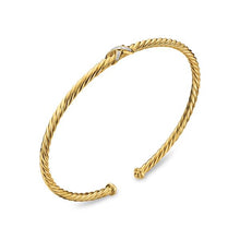 Load image into Gallery viewer, Micro Cablespira Flex Petite X Bracelet in 18K Yellow Gold with Diamonds, 2.6mm
