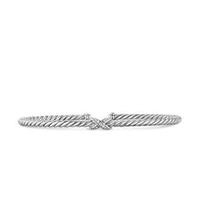 Load image into Gallery viewer, Micro Cable Flex Petite X Bracelet in Sterling Silver with Diamonds, 2.6mm
