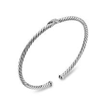 Load image into Gallery viewer, Micro Cable Flex Petite X Bracelet in Sterling Silver with Diamonds, 2.6mm
