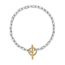 Load image into Gallery viewer, DY Madison Toggle Chain Bracelet in Sterling Silver with 18K Yellow Gold, 3mm
