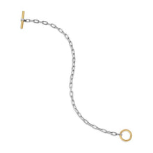 Load image into Gallery viewer, DY Madison Toggle Chain Bracelet in Sterling Silver with 18K Yellow Gold, 3mm
