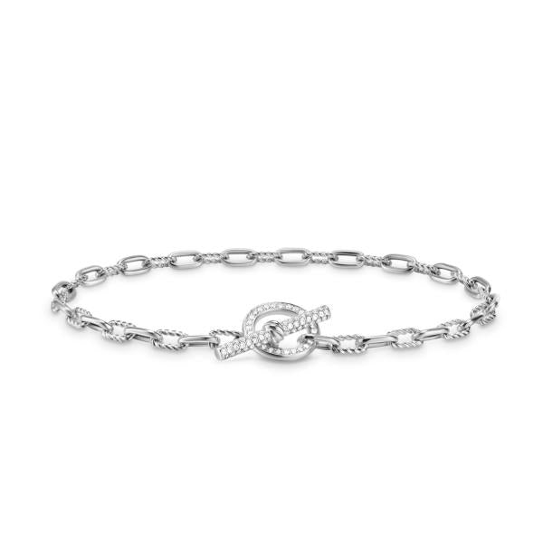 DY Madison Toggle Chain Bracelet in Sterling Silver with Diamonds