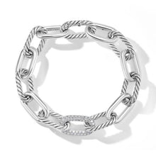 Load image into Gallery viewer, DY Madison Chain Bracelet in Sterling Silver with Diamonds, 11mm
