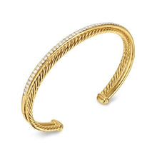 Load image into Gallery viewer, Crossover Two Row Bracelet in 18K Yellow Gold with Diamonds, 6mm
