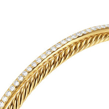 Load image into Gallery viewer, Crossover Two Row Bracelet in 18K Yellow Gold with Diamonds, 6mm
