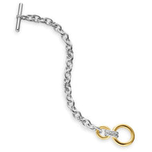 Load image into Gallery viewer, DY Mercer Toggle Chain Bracelet in Sterling Silver with 18K Yellow Gold and Diamonds, 8mm
