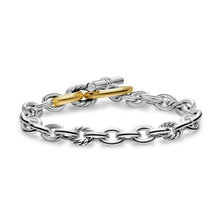 Load image into Gallery viewer, DY Mercer Toggle Chain Bracelet in Sterling Silver with 18K Yellow Gold and Diamonds, 8mm
