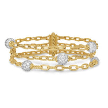 Load image into Gallery viewer, DY Madison Pave Bead Multi Row Chain Bracelet in 18K Yellow Gold with Diamonds, 15mm
