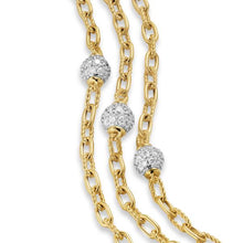 Load image into Gallery viewer, DY Madison Pave Bead Multi Row Chain Bracelet in 18K Yellow Gold with Diamonds, 15mm
