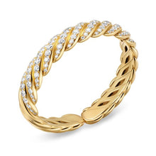 Load image into Gallery viewer, Sculpted Cable Flex Bracelet in 18K Yellow Gold with Diamonds, 11mm
