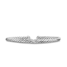 Load image into Gallery viewer, Cable Flex X Station Bracelet in Sterling Silver with Diamonds, 4mm
