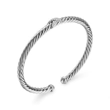 Load image into Gallery viewer, Cable Flex X Station Bracelet in Sterling Silver with Diamonds, 4mm
