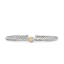 Load image into Gallery viewer, Cable Flex Station Bracelet in Sterling Silver with 14K Yellow Gold, 4mm
