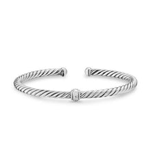 Load image into Gallery viewer, Cable Flex Station Bracelet in Sterling Silver with Diamonds, 4mm
