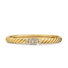 Load image into Gallery viewer, Sculpted Cable Buckle Bracelet in 18K Yellow Gold with Diamonds, 6mm
