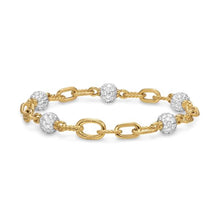 Load image into Gallery viewer, DY Madison Pave Bead Chain Bracelet in 18K Yellow Gold with Diamonds, 6mm
