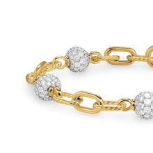 Load image into Gallery viewer, DY Madison Pave Bead Chain Bracelet in 18K Yellow Gold with Diamonds, 6mm

