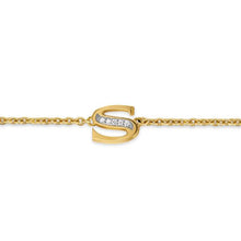 Load image into Gallery viewer, Petite Pave Initial Chain Bracelet in 18K Yellow Gold with Diamond S

