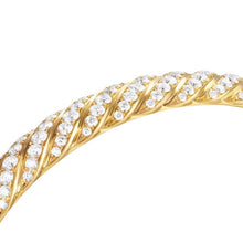 Load image into Gallery viewer, Sculpted Cable Bangle Bracelet in 18K Yellow Gold with Diamonds, 8mm
