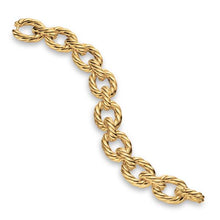 Load image into Gallery viewer, Sculpted Cable Oval Link Bracelet in 18K Yellow Gold, 18mm
