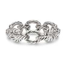 Load image into Gallery viewer, Sculpted Cable Oval Link Bracelet in Sterling Silver, 18mm
