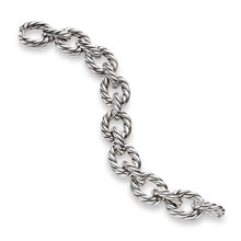 Load image into Gallery viewer, Sculpted Cable Oval Link Bracelet in Sterling Silver, 18mm
