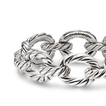 Load image into Gallery viewer, Sculpted Cable Oval Link Bracelet in Sterling Silver, 18mm
