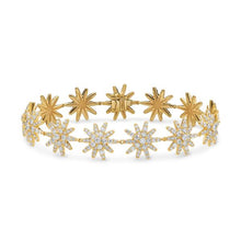 Load image into Gallery viewer, Starburst Pave Tennis Bracelet in 18K Yellow Gold with Diamonds, 12.3mm
