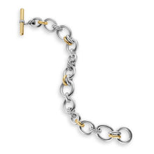 Load image into Gallery viewer, DY Mercer Chain Bracelet in Sterling Silver with 18K Yellow Gold and Diamonds, 8mm
