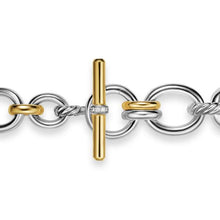 Load image into Gallery viewer, DY Mercer Chain Bracelet in Sterling Silver with 18K Yellow Gold and Diamonds, 8mm
