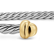 Load image into Gallery viewer, Micro Cable Flex Bracelet in Sterling Silver with 14K Yellow Gold, 2.6mm
