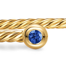 Load image into Gallery viewer, Micro Cablespira Flex Round Bracelet in 18K Yellow Gold with Blue Sapphires, 2.6mm
