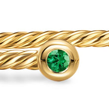 Load image into Gallery viewer, Micro Cablespira Flex Round Bracelet in 18K Yellow Gold with Emeralds, 2.6mm
