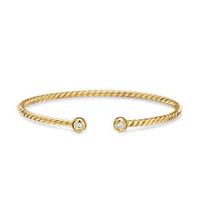 Load image into Gallery viewer, Petite Modern Renaissance Cablespira Bracelet in 18K Yellow Gold with Diamonds, 2.6mm
