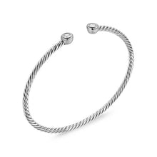 Load image into Gallery viewer, Micro Cable Flex Round Bracelet in Sterling Silver with Diamonds, 2.6mm

