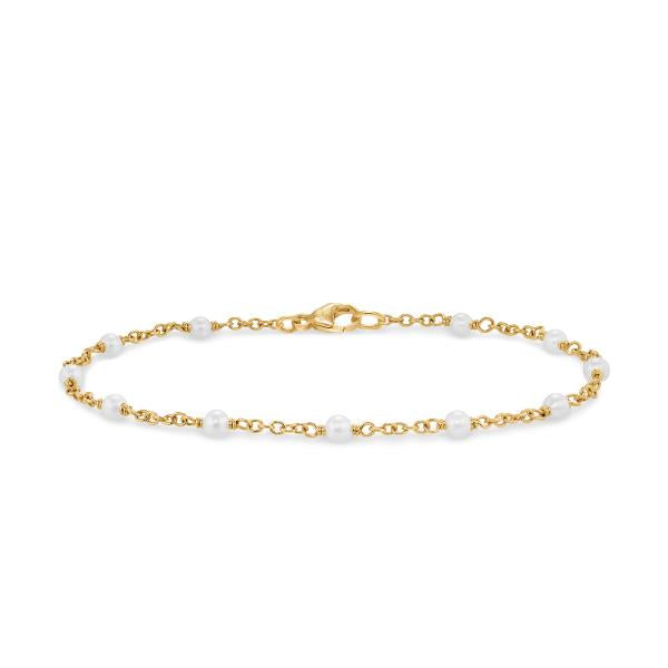 Pearl Classics Station Bracelet in 18K Yellow Gold, 3.5mm