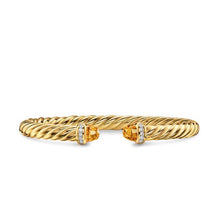 Load image into Gallery viewer, Cablespira Flex Bracelet in 18K Yellow Gold with Citrine and Diamonds, 6mm
