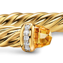 Load image into Gallery viewer, Cablespira Flex Bracelet in 18K Yellow Gold with Citrine and Diamonds, 6mm
