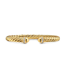 Load image into Gallery viewer, Cablespira Flex Bracelet in 18K Yellow Gold with Gold Domes and Diamonds, 6mm
